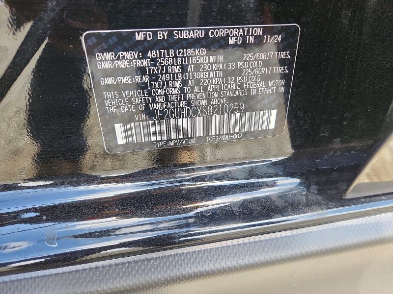 Aukcja sprzedaży 2025 Subaru Crosstrek, vin: JF2GUHDCXS8210259, numer aukcji: 59372746