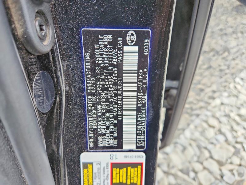 2013 Toyota Avalon მანქანა იყიდება აუქციონზე, vin: 4T1BK1EB4DU020331, აუქციონის ნომერი: 63109666