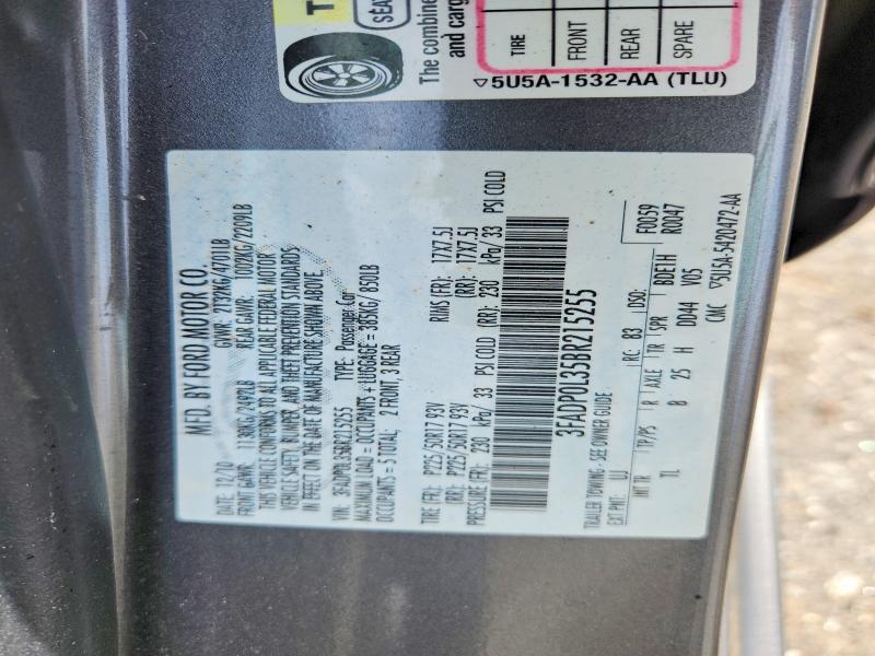 Продаж на аукціоні авто 2011 Ford Fusion, vin: 3FADP0L35BR215255, номер лоту: 62629306