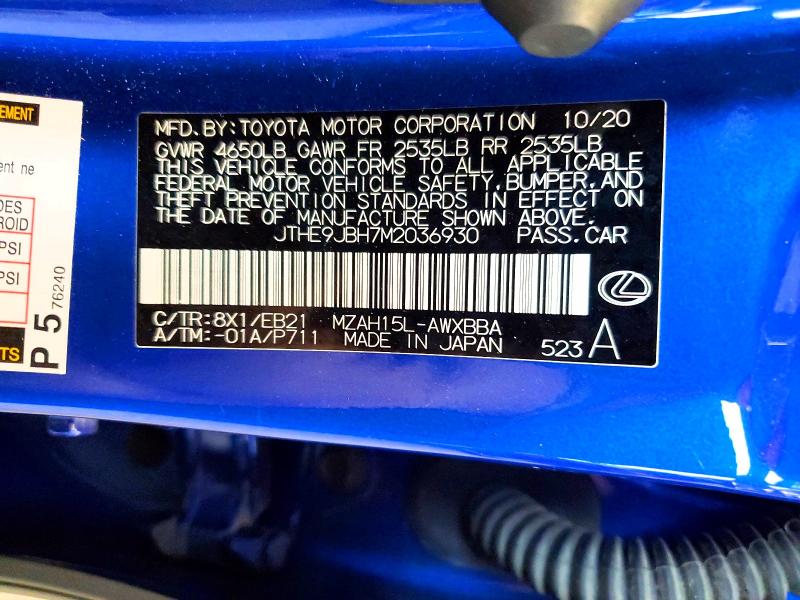Aukcja sprzedaży 2021 Lexus Ux, vin: JTHE9JBH7M2036930, numer aukcji: 63171696