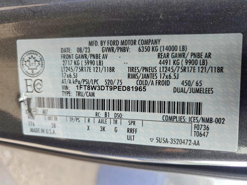 2023 Ford F350 მანქანა იყიდება აუქციონზე, vin: 1FT8W3DT9PED81965, აუქციონის ნომერი: 60026916