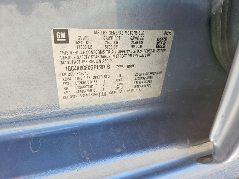 Продажа на аукционе авто 2016 Chevrolet Silverado, vin: 1GC4K0C8XGF168703, номер лота: 63177396