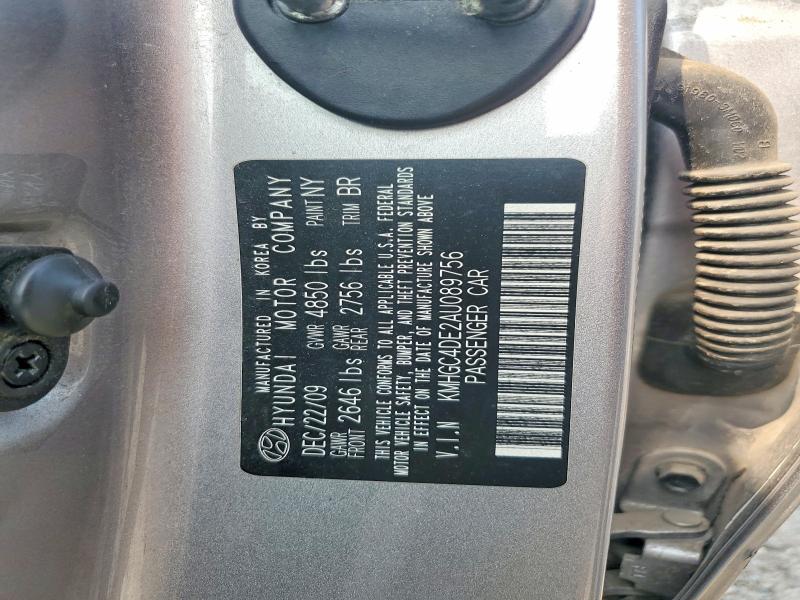 Aukcja sprzedaży 2010 Hyundai Genesis, vin: KMHGC4DE2AU089756, numer aukcji: 60564496