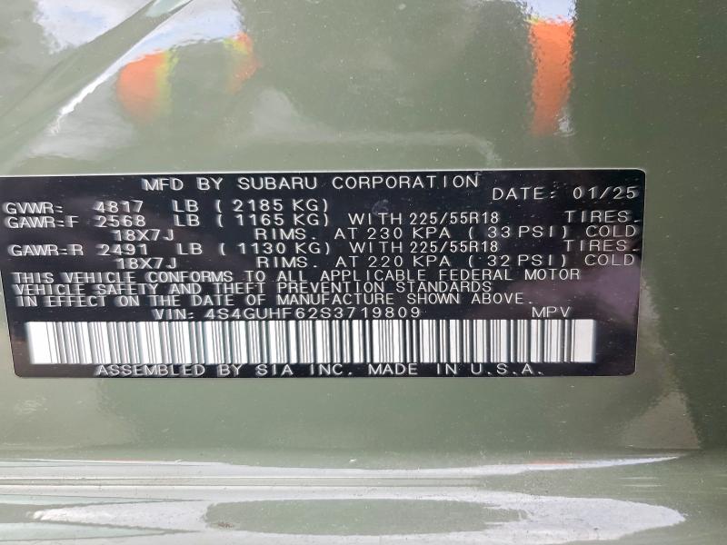 Продажа на аукционе авто 2025 Subaru Crosstrek, vin: 4S4GUHF62S3719809, номер лота: 59607406