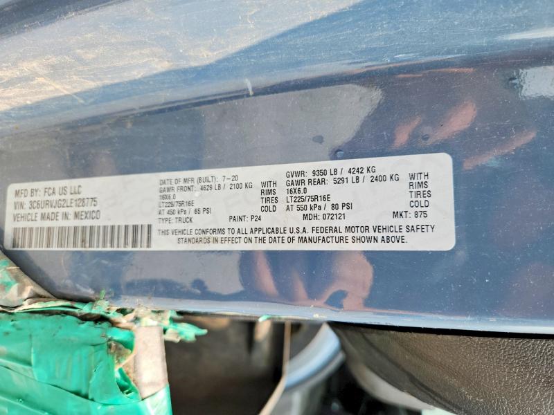 Aukcja sprzedaży 2020 Ram Promaster 3500, vin: 3C6URVJG2LE128775, numer aukcji: 62050676