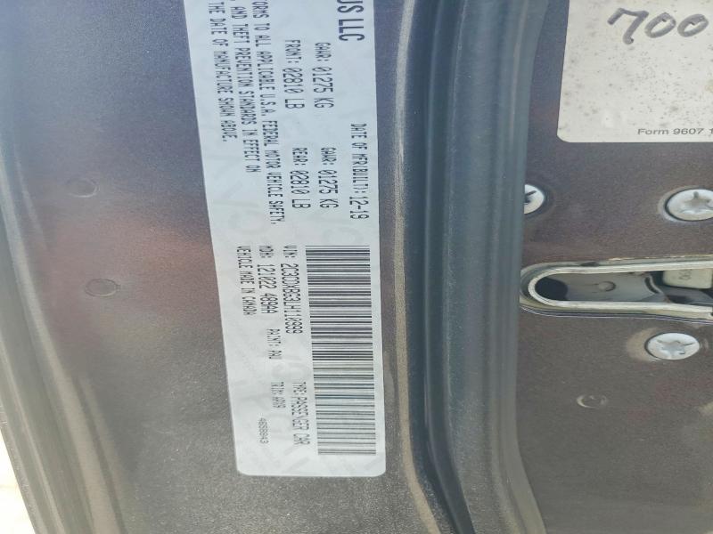 61779606 :رقم المزاد ، 2C3CDXBG3LH110999 vin ، 2020 Dodge Charger مزاد بيع
