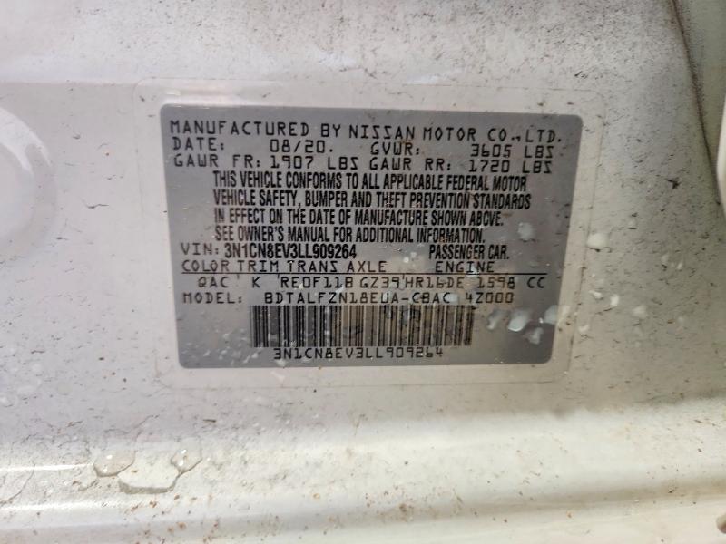 Aukcja sprzedaży 2020 Nissan Versa, vin: 3N1CN8EV3LL909264, numer aukcji: 59218346