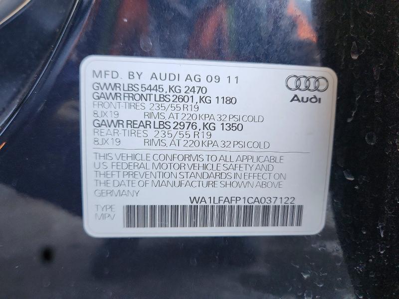 Продажа на аукционе авто 2012 Audi Q5, vin: WA1LFAFP1CA037122, номер лота: 59179456
