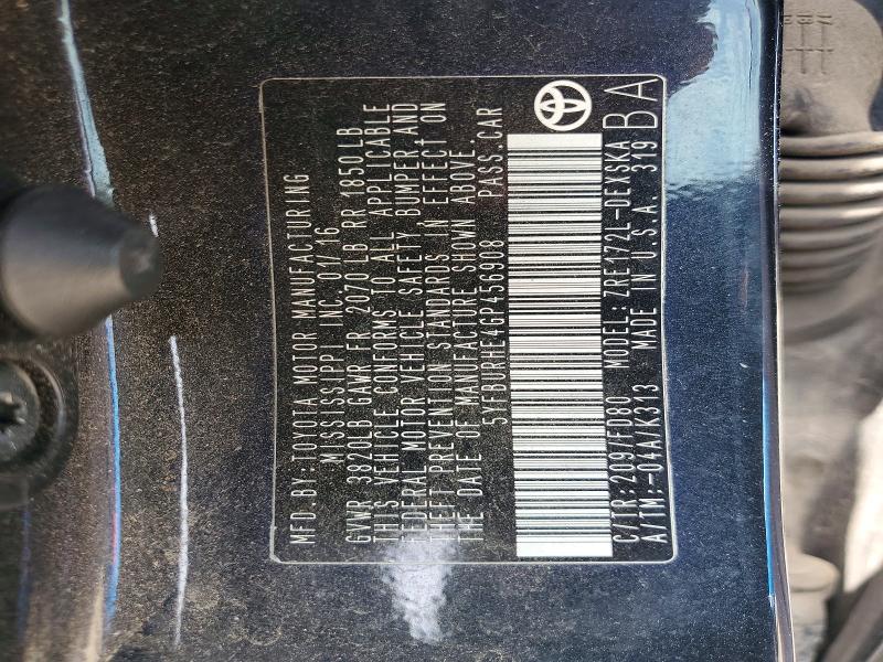 62839536 :رقم المزاد ، 5YFBURHE4GP456908 vin ، 2016 Toyota Corolla مزاد بيع