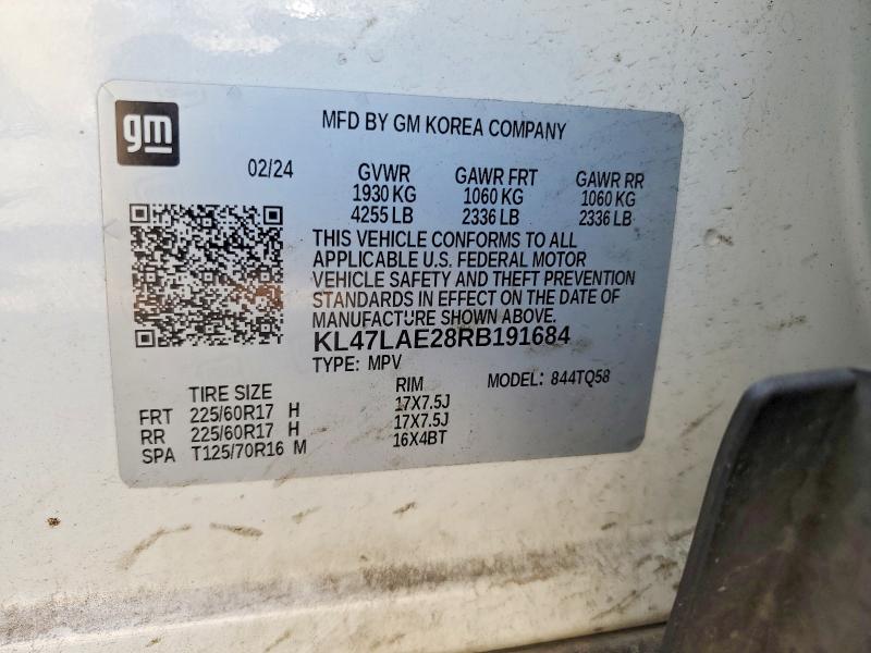 2024 Buick Envista მანქანა იყიდება აუქციონზე, vin: KL47LAE28RB191684, აუქციონის ნომერი: 60467936