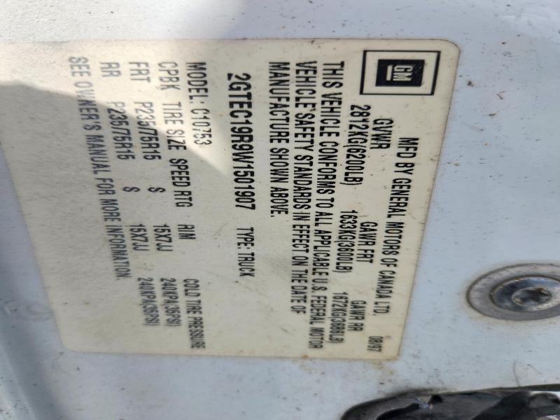 Aukcja sprzedaży 1998 Gmc Sierra, vin: 2GTEC19R9W1501907, numer aukcji: 61582206