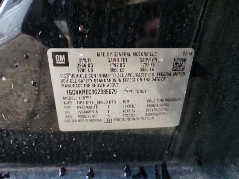 59663436 :رقم المزاد ، 1GCVKREC3GZ385079 vin ، 2016 Chevrolet Silverado مزاد بيع