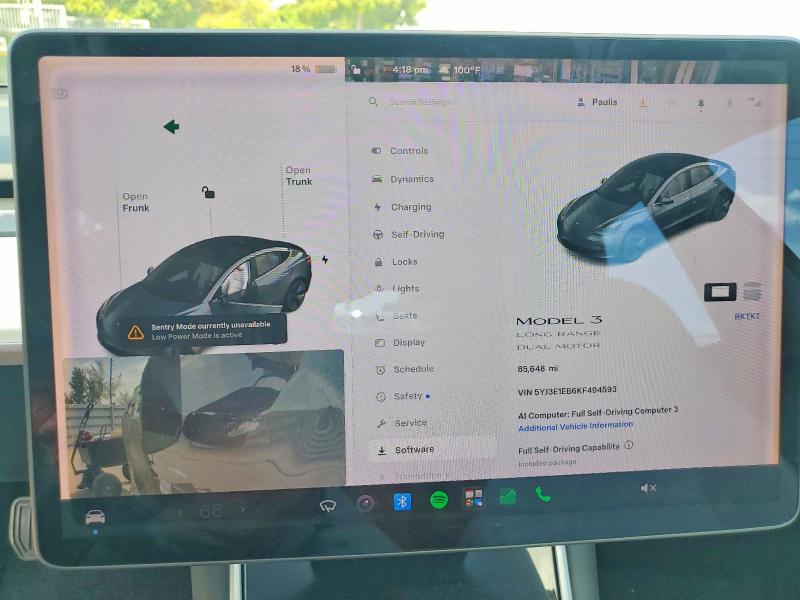 Aukcja sprzedaży 2019 Tesla Model 3, vin: 5YJ3E1EB6KF494593, numer aukcji: 63198716
