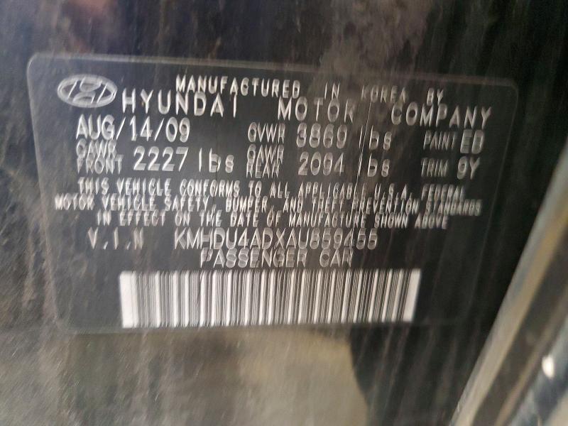 Продаж на аукціоні авто 2010 Hyundai Elantra, vin: KMHDU4ADXAU859455, номер лоту: 60359686