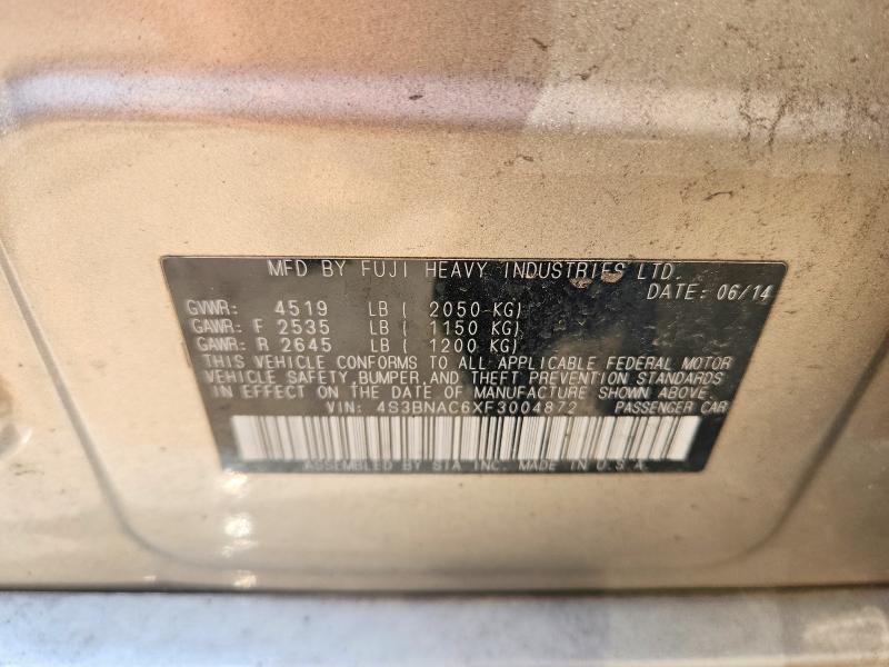 2015 Subaru Legacy მანქანა იყიდება აუქციონზე, vin: 4S3BNAC6XF3004872, აუქციონის ნომერი: 59709806