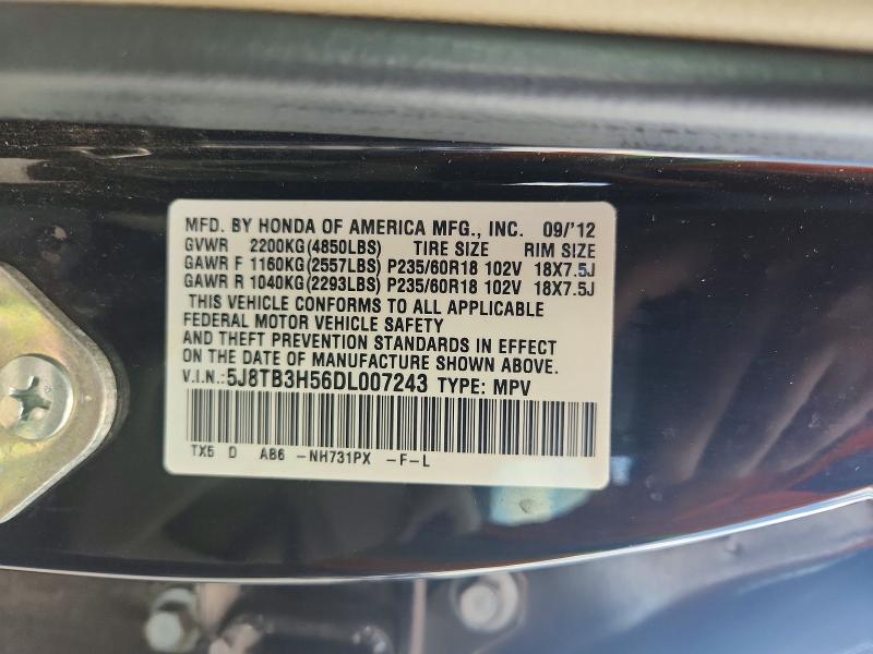 Продажа на аукционе авто 2013 Acura Rdx, vin: 5J8TB3H56DL007243, номер лота: 59825746