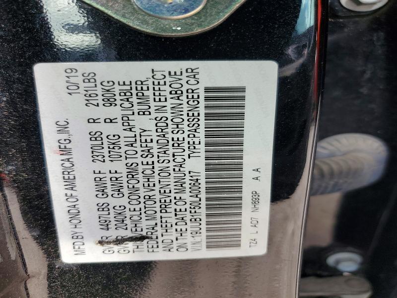 59727976 :رقم المزاد ، 19UUB1F50LA006417 vin ، 2020 Acura Tlx مزاد بيع