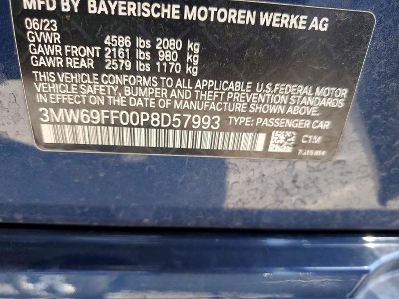 Aukcja sprzedaży 2023 Bmw 330i, vin: 3MW69FF00P8D57993, numer aukcji: 61021696
