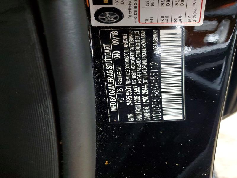 Продажа на аукционе авто 2019 Mercedes-benz E, vin: WDDZF6JB6KA555112, номер лота: 61177436