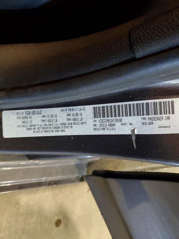 Aukcja sprzedaży 2016 Chrysler 200, vin: 1C3CCCAB1GN130182, numer aukcji: 60088386