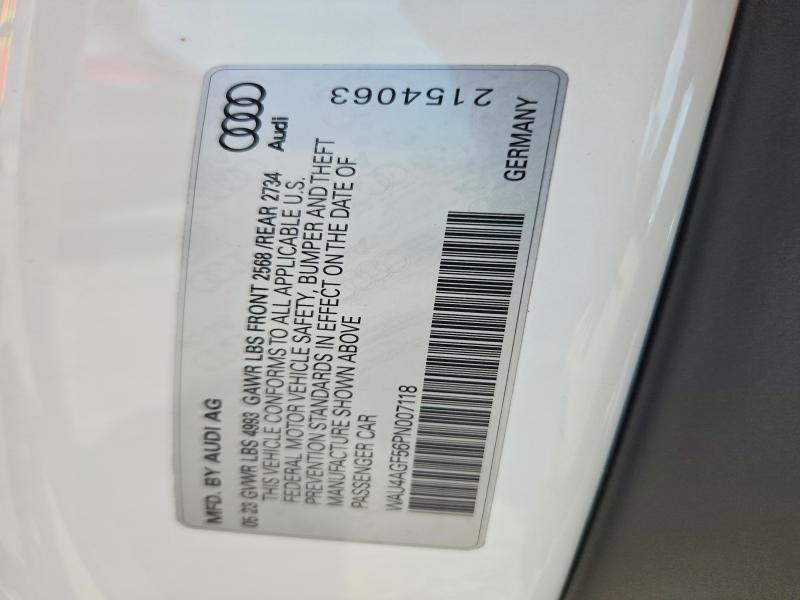 Aukcja sprzedaży 2023 Audi A5, vin: WAU4AGF56PN007118, numer aukcji: 62095456