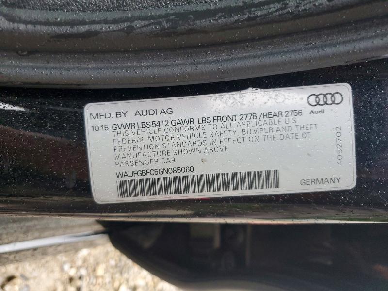 Aukcja sprzedaży 2016 Audi A6, vin: WAUFGBFC5GN085060, numer aukcji: 62974146