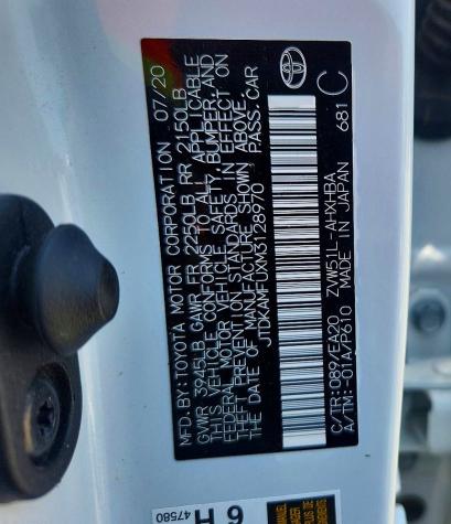Aukcja sprzedaży 2021 Toyota Prius, vin: JTDKAMFUXM3128970, numer aukcji: 61770226