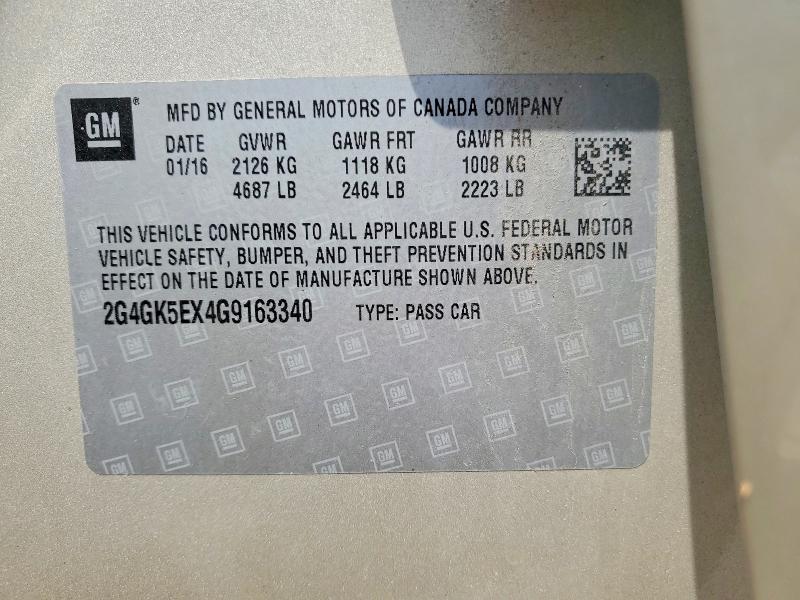 61234576 :رقم المزاد ، 2G4GK5EX4G9163340 vin ، 2016 Buick Regal مزاد بيع