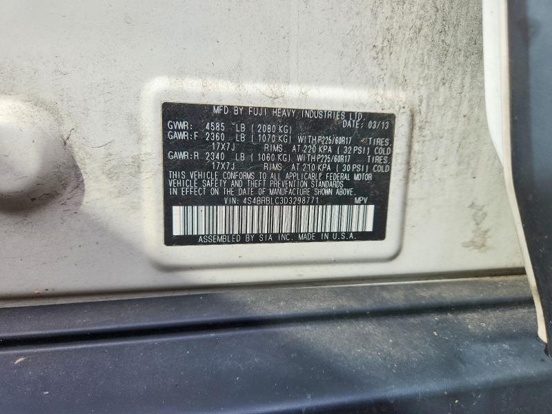 62272746 :رقم المزاد ، 4S4BRBLC3D3298771 vin ، 2013 Subaru Outback مزاد بيع