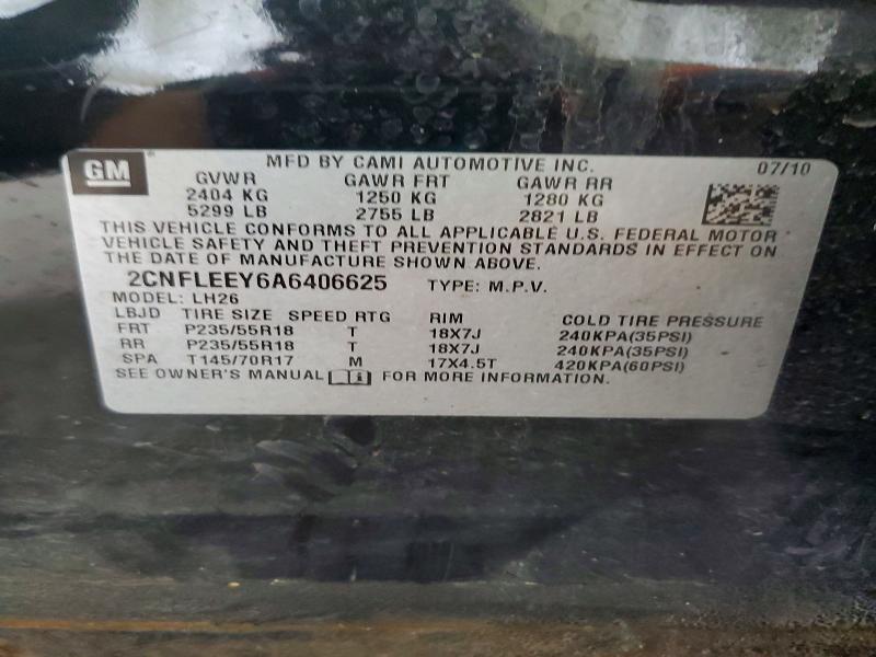 Aukcja sprzedaży 2010 Chevrolet Equinox, vin: 2CNFLEEY6A6406625, numer aukcji: 61879226