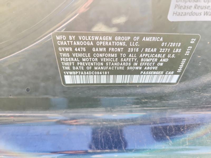 Aukcja sprzedaży 2013 Volkswagen Passat, vin: 1VWBP7A34DC094181, numer aukcji: 60392906