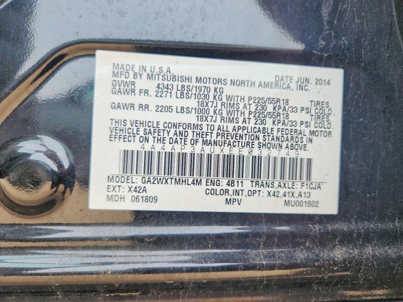 Aukcja sprzedaży 2014 Mitsubishi Outlander Sport, vin: 4A4AP3AUXEE032749, numer aukcji: 61358806