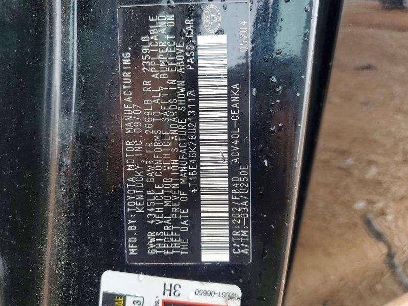 Aukcja sprzedaży 2008 Toyota Camry, vin: 4T1BE46K78U213117, numer aukcji: 60365196