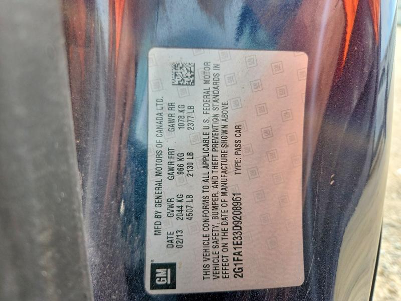 2013 Chevrolet Camaro მანქანა იყიდება აუქციონზე, vin: 2G1FA1E33D9208961, აუქციონის ნომერი: 62815356
