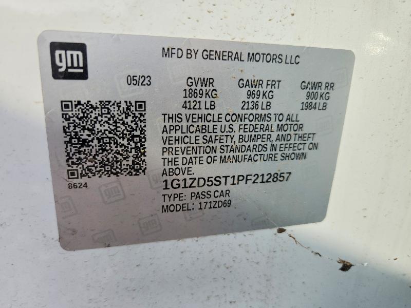 2023 Chevrolet Malibu მანქანა იყიდება აუქციონზე, vin: 1G1ZD5ST1PF212857, აუქციონის ნომერი: 61186536