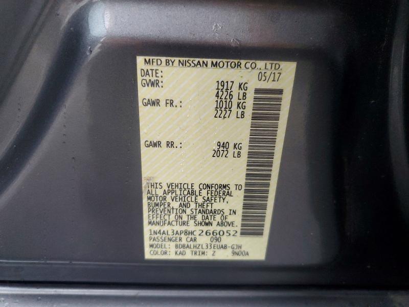 Aukcja sprzedaży 2017 Nissan Altima, vin: 1N4AL3AP8HC266052, numer aukcji: 62539826