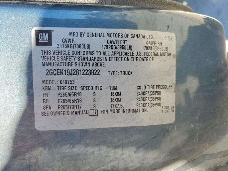 Продаж на аукціоні авто 2008 Chevrolet Silverado, vin: 2GCEK19J281223822, номер лоту: 59698056