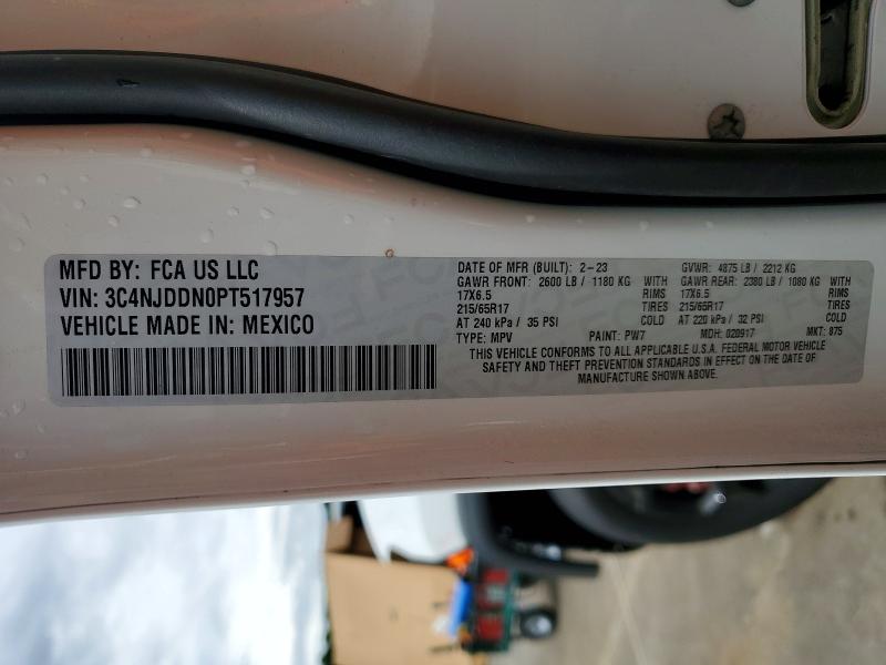 60258466 :رقم المزاد ، 3C4NJDDN0PT517957 vin ، 2023 Jeep Compass مزاد بيع