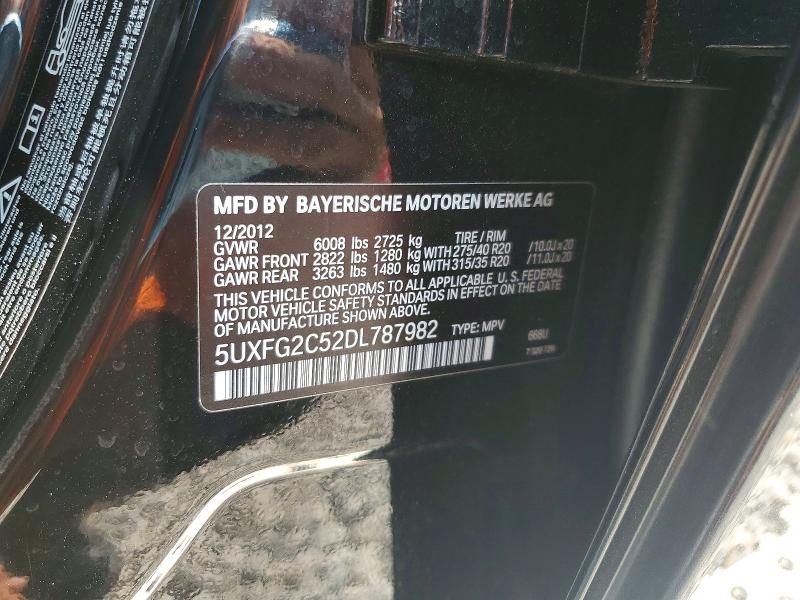 Продаж на аукціоні авто 2013 Bmw X6, vin: 5UXFG2C52DL787982, номер лоту: 62461266