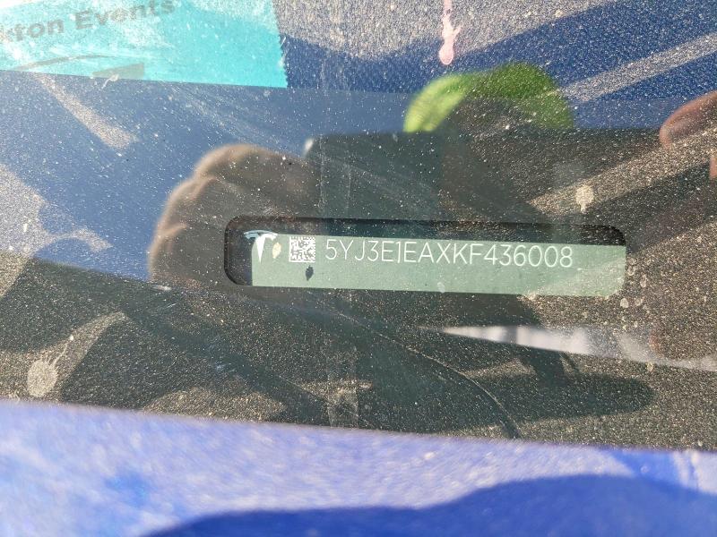 Aukcja sprzedaży 2019 Tesla Model 3, vin: 5YJ3E1EAXKF436008, numer aukcji: 60831416