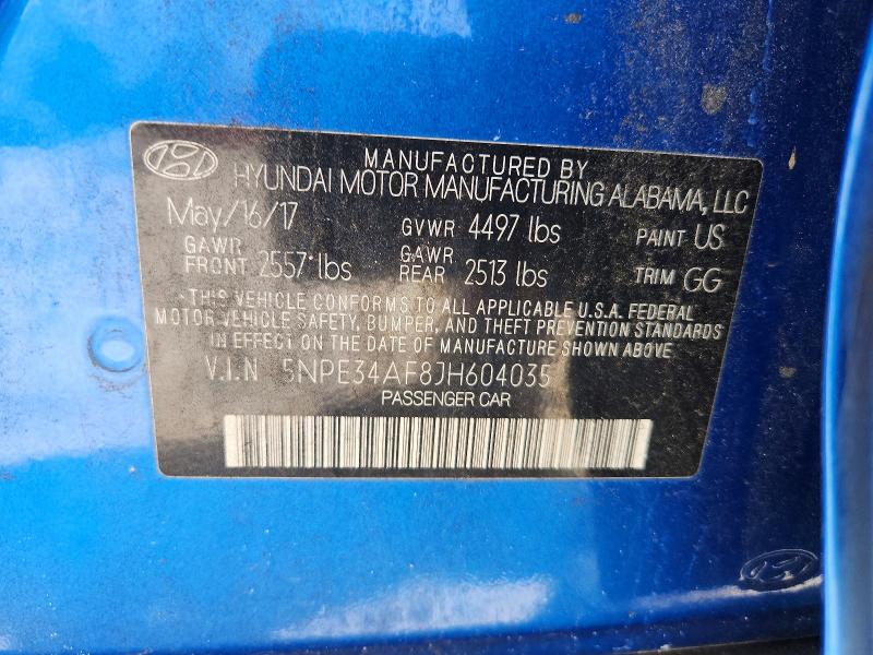 Продаж на аукціоні авто 2018 Hyundai Sonata, vin: 5NPE34AF8JH604035, номер лоту: 61437366