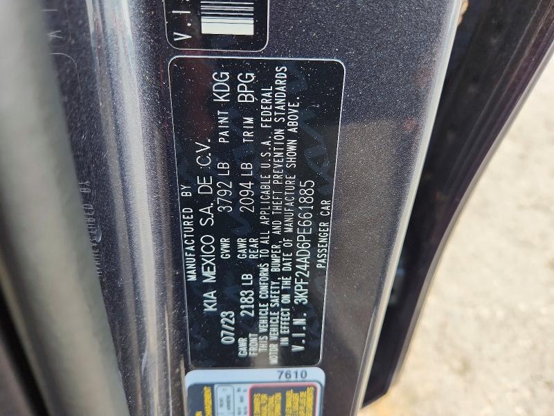 61806876 :رقم المزاد ، 3KPF24AD6PE661885 vin ، 2023 Kia Forte مزاد بيع