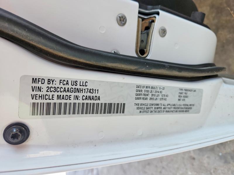 61824756 :رقم المزاد ، 2C3CCAAG0NH174311 vin ، 2022 Chrysler 300 مزاد بيع