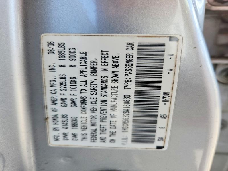 Продажа на аукционе авто 2006 Honda Accord, vin: 1HGCM56326A160630, номер лота: 59403586