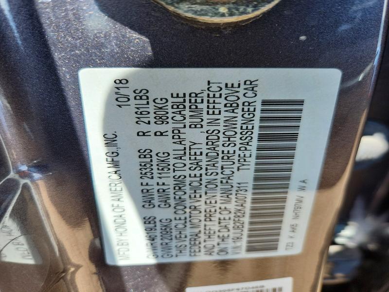 67737626 :رقم المزاد ، 19UUB2F82KA007311 vin ، 2019 Acura Tlx مزاد بيع