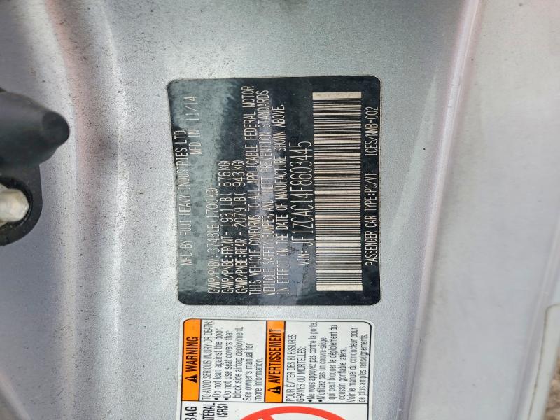 61038706 :رقم المزاد ، JF1ZCAC14F8603445 vin ، 2015 Subaru Brz مزاد بيع