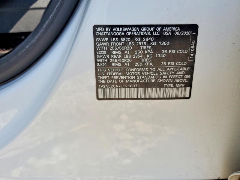 Продажа на аукционе авто 2020 Volkswagen Atlas Cross Sport, vin: 1V2NE2CA7LC216971, номер лота: 62956726
