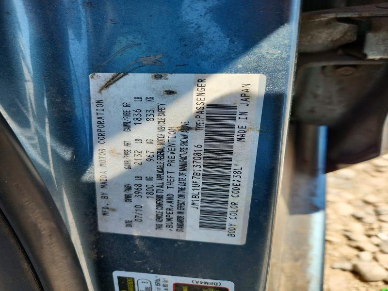 63405756 :رقم المزاد ، JM1BL1UF7B1370816 vin ، 2011 Mazda 3 مزاد بيع