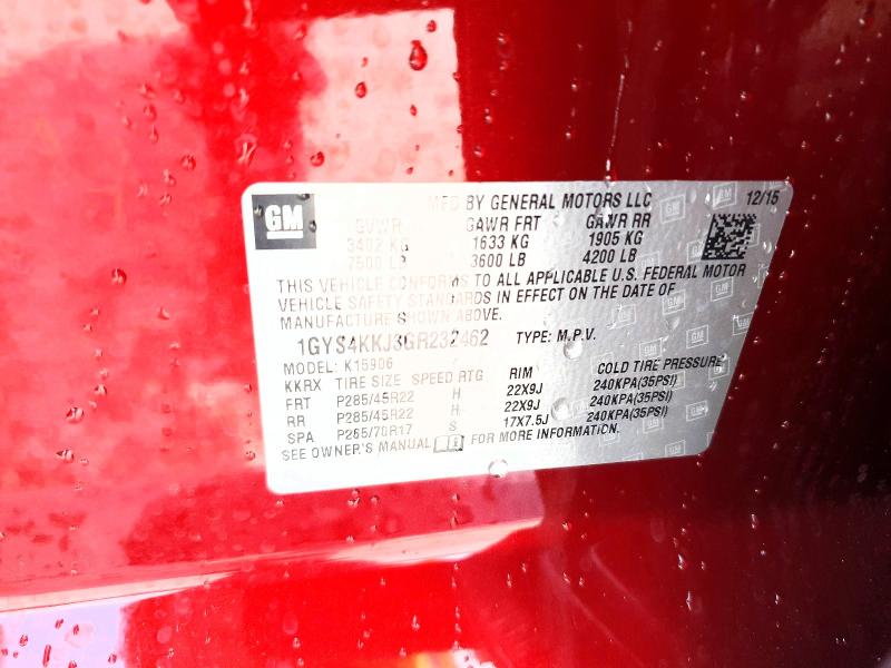 Aukcja sprzedaży 2016 Cadillac Escalade, vin: 1GYS4KKJ3GR232462, numer aukcji: 63600086