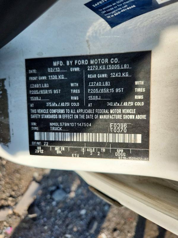 61062506 :رقم المزاد ، NM0LS7BN1DT147504 vin ، 2013 Ford Transit Connect مزاد بيع